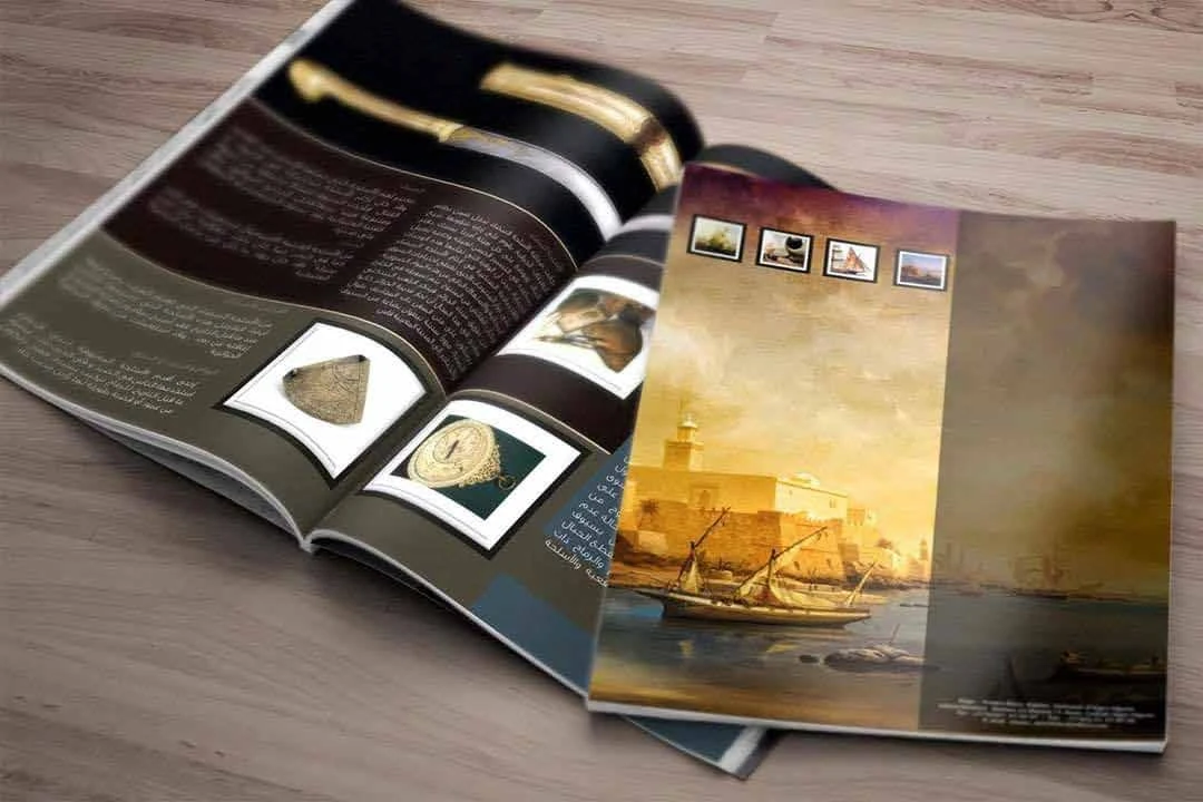 Pages from a Musée Maritime catalogue, shown as a mockup.
